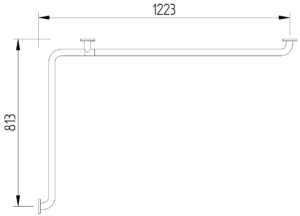 Skizze - Wannenhandlauf, 1223 x 813 mm - Serie Funktion von Lehnen