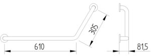 Skizze - Winkelgriff 120° 610 x 305 mm - Serie Funktion von Lehnen