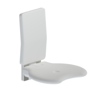Foto - Duschsitz mit Rückenlehne reinweiß gepolstert, Wandmontage - Artikel L32005001 - Serie Evolution von Lehnen