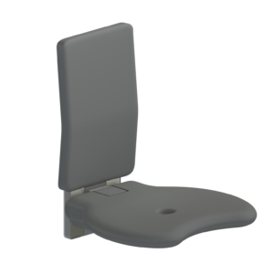 Foto - Duschsitz mit Rückenlehne, anthrazit gepolstert, Wandmontage - Artikel L32005006 - Serie Evolution von Lehnen