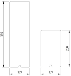 Skizze - große und kleine Abdeckung Montageplatte für Klappgriffe - Serie Funktion von Lehnen
