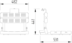 Skizze - Duschsitz zum Einhängen, klappbar - Serie Funktion von Lehnen