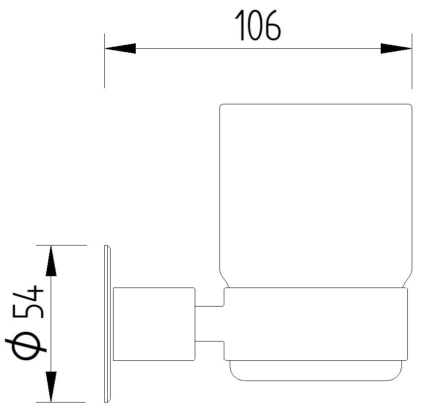 Skizze - Zahnputzglas-Halter wandmontiert mit Glas - Serie Funktion von Lehnen Skizze - Zahnputzglas-Halter wandmontiert mit Glas - Serie Funktion von Lehnen
