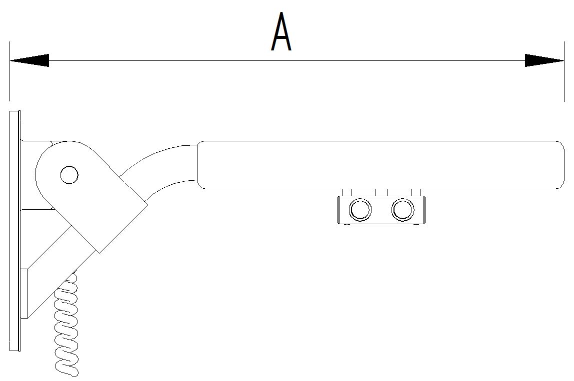 Skizze - Klappgriff mit zwei Elektro-Tastern - Serie Evolution von Lehnen