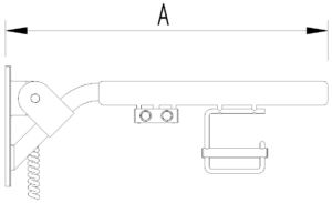 Skizze - Klappgriff mit zwei Elektro-Tastern und Papierrollenhalter - Serie Evolution von Lehnen