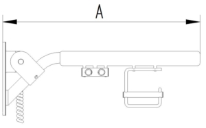 Skizze - Klappgriff mit 2 Elektro-Tastern und Papierrollenhalter - Serie Evolution von Lehnen