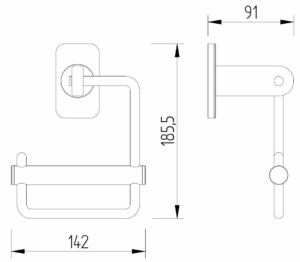 Skizze - Papierrollenhalter mit Blattstoppfunktion - Serie Evolution von Lehnen