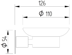 Skizze - Seifenschalen-Halter wandmontiert mit Schale - Serie Funktion von Lehnen
