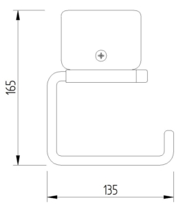 Skizze - WC-Papierrollenhalter ohne Blattstopper mit Klemmbefestigung - Serie Funktion von Lehnen