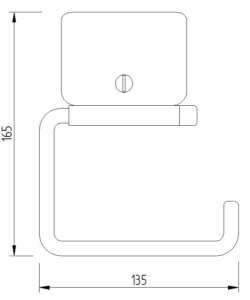 Skizze - WC-Papierrollenhalter ohne Blattstopper, Klemmbefestigung - Serie Funktion von Lehnen