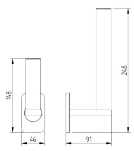 Skizze - Reserverollenhalter für eine oder zwei Rollen - Serie Evolution von Lehnen