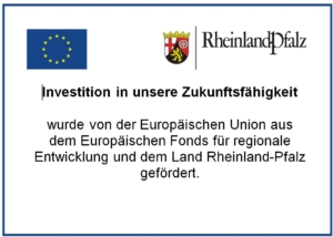 Logo - Förderung von Investitionen durch das EFRE-Programm der EU und des Landes Rheinland-Pfalz