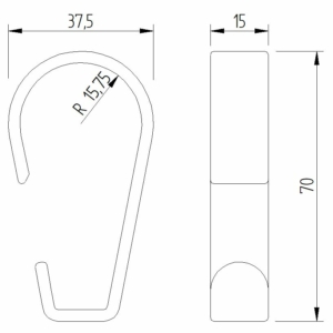 Skizze - Haken anklemmbar - Serie Funktion von Lehnen