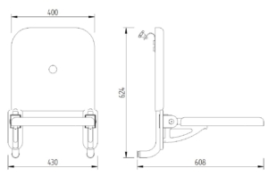 Skizze - Duschsitz zum Einhängen - Serie Concept Pro von Lehnen
